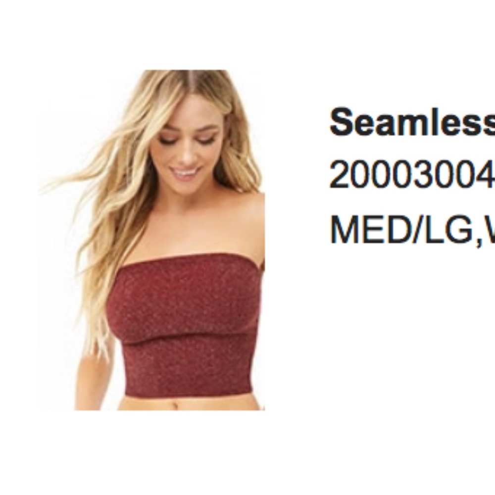 Forever 21 Maroon Sparkle Crop Top